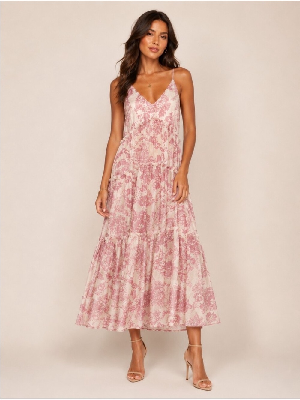 Free People Julianna Printed Flowy Maxi Dress Size L